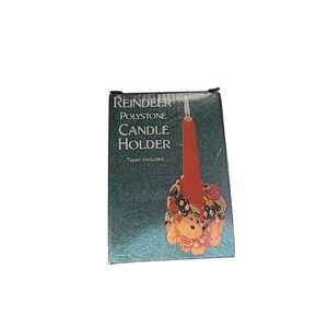 Reindeer Polystone Candle Holder Christmas Holiday Giftco Collectible Gift